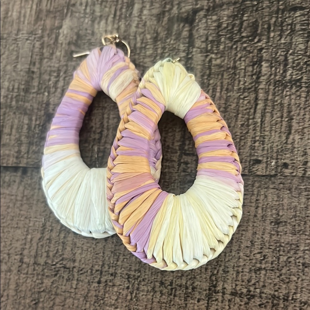 Multicolor Woven Teardrop Earrings